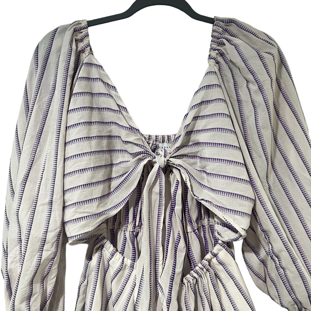 TOPSHOP Stripe Bow Tie Long Sleeve Romper Size‎ 6 - Picture 8 of 12